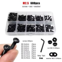 Befestigungssortiment M2.5 aus Carbonstahl 600pcs