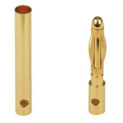 Goldkontaktstecker / Goldstecker und Buchse - 2.0mm - lang - 1 Paar